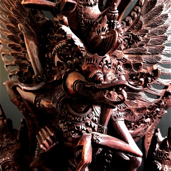 ガルーダ＆ヴィシュヌ神【Ｈ40cm】／ヒンドゥー教神話の神様像／がルーダ-アジアンライフスタイルチャナン　公式通販